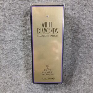 Elizabeth Taylor White Diamonds EDT Women 1oz Gold Floral Spray New Sealed